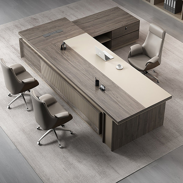 Ebern Designs Neshanta 2 Piece Rectangle Executive Desk Office Set with